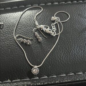 Brighton twinkle Silver tone Necklace and Earring Set